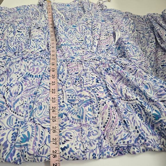 Talbots Tiered Maxi Dress 8 Watercolor Medallion Print Lined Cotton Sleeveless - Picture 10 of 11